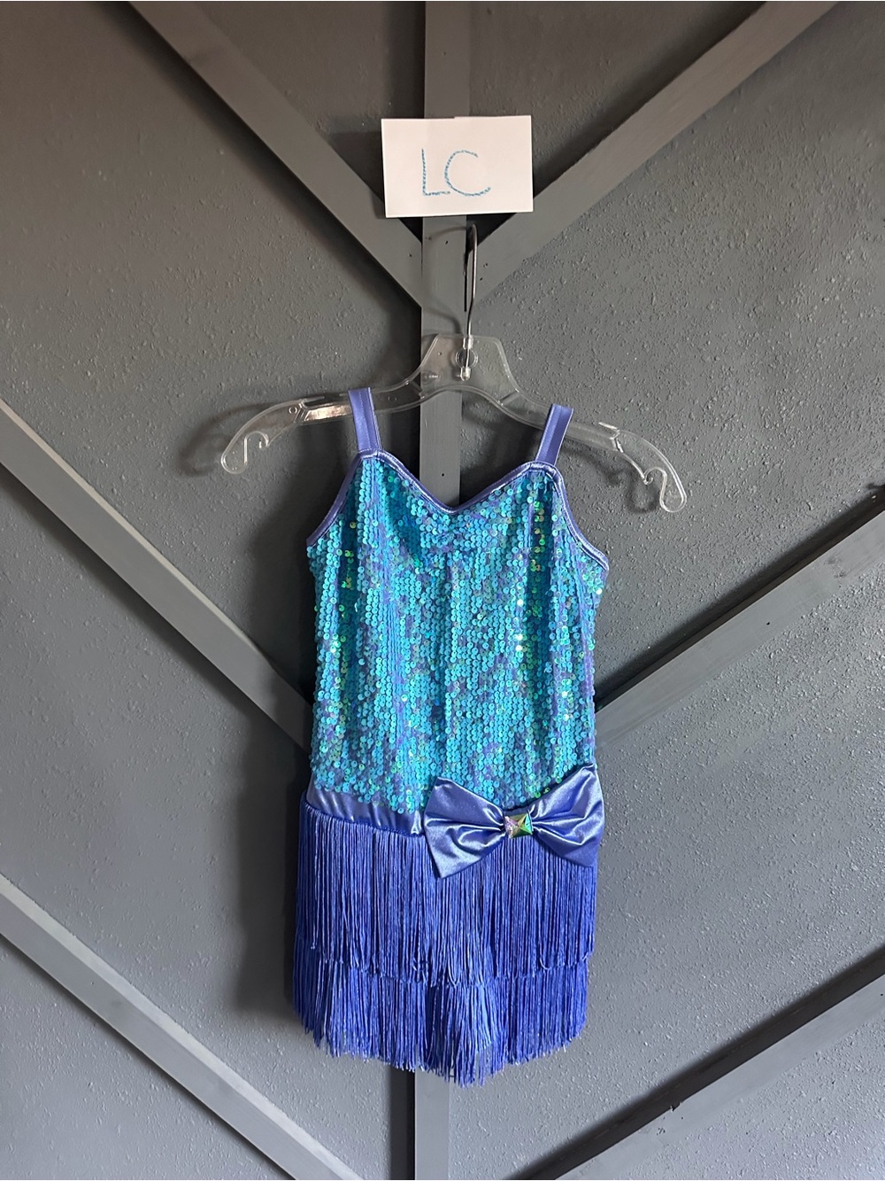 Blue Sequin Fringe Costume LC